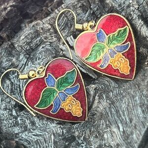 VINTAGE Cloisonne enamel earrings